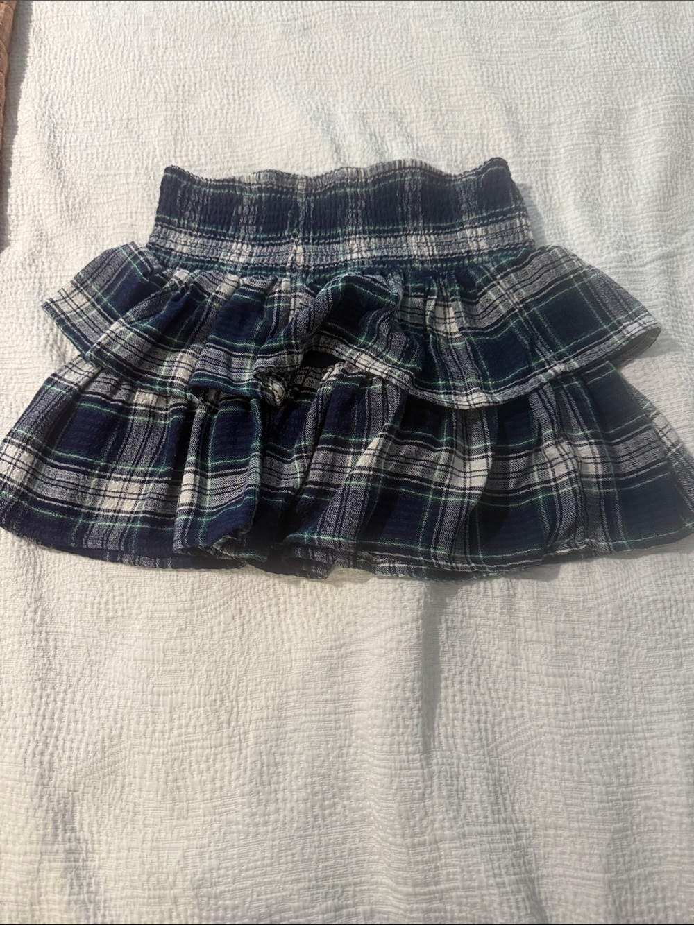 Adorable girls tiered plaid skirt